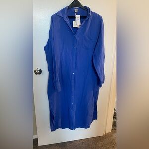 Magaschoni Blueberry Organic Cotton Dress Nwt missing belt XL